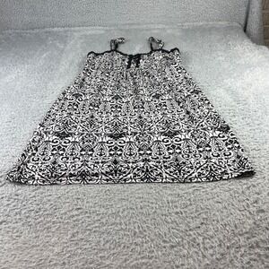 Soma Black White Damask Lace Trim Chemise Nightgown Sleep Dress Small